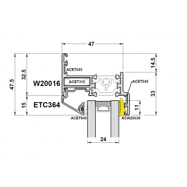 SMART ALUMINIUM Alitherm Heritage Replacement Glazing Seal ACW20038